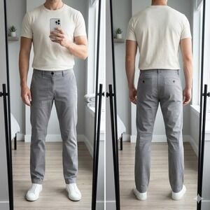 Bonobos Mens Straight Fit Chino Pants Grey Cotton‎ Blend 34x34 RN128054